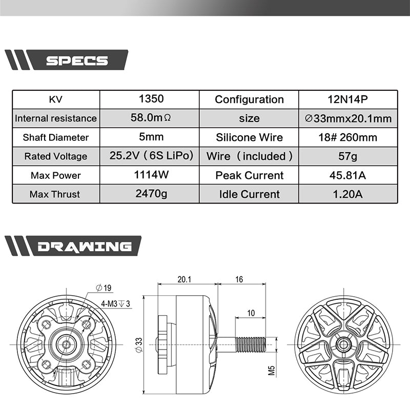 4PCS DIY Part 2807 1300KV 3-6S Brushless Motor for Mark7 FPV Freestyle 7inch Long Range RC FPV Racing